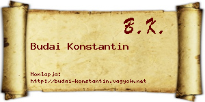 Budai Konstantin névjegykártya